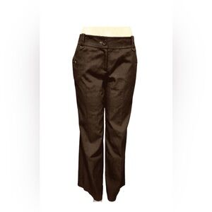 LOFT Women’s Brown Wide Leg Pinstriped Trousers
